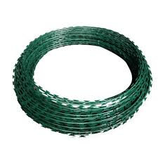 Galvanized Green Razor Wire